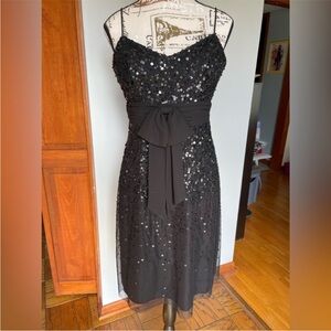 Marina Black Sequin Dress, Size 8